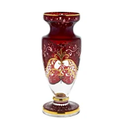 Vasen^Cristalica Kingdom Vase auf Fuß "Golden Grape" (31,5cm)