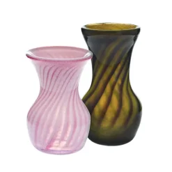 Vasen^Art Glass Vase bauchig gestreift "Pavel" (20cm)