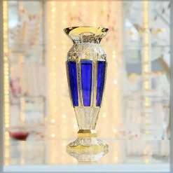 Vasen^Art Glass Vase Blue Queen 30 cm, Blau/Gold, aus Glas