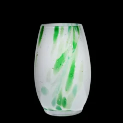 Geburtstag|Frauen^Cristalica Vase Blumenvase ca. 18cm oder 20cm Grün/Weiß