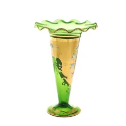 Vasen^Art Glass Vase Green Queen 29 cm, Grün/Gold, aus Glas