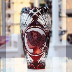 Vasen^Art Glass Vase handgeschliffen 