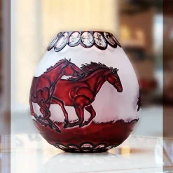 Vasen^Art Glass Vase handgeschliffen 