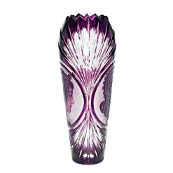 Vasen^Art Glass Vase handgeschliffen mit Lilie 