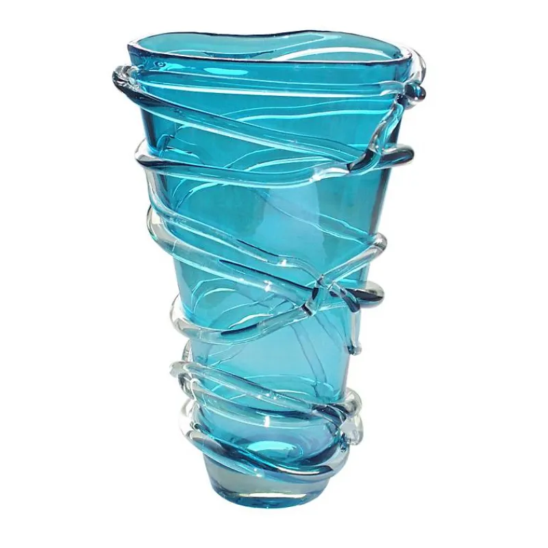 Vasen^Glasware Vase Jozefina aqua Art Queen (35cm)