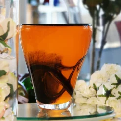 Vasen^Art Glass Vase mit Dekor 