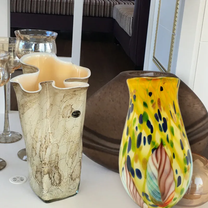 Vasen|Ostern^Cristalica Vase Murano-Stil Fiona Höhe ca. 37cm Bunt Handarbeit