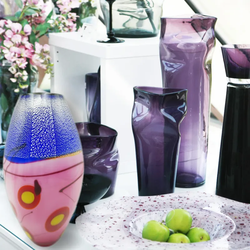 Vasen|Ostern^Cristalica Vase Murano-Stil Rosita Höhe ca. 33,5cm Handarbeit