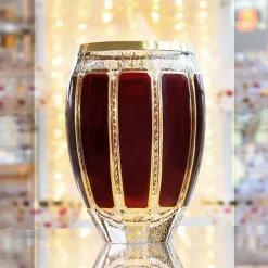 Vasen^Art Glass Vase Red Queen 20,5 cm, Rot/Gold, aus Glas