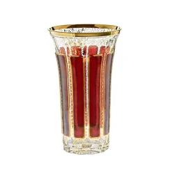 Vasen^Art Glass Vase Red Queen 23 cm, Rot/Gold, aus Glas