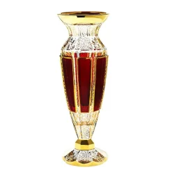 Vasen^Art Glass Vase Red Queen 27 cm, Rot/Gold, aus Glas