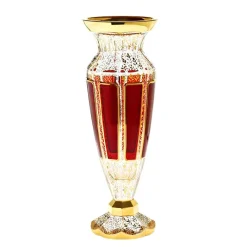 Vasen^Art Glass Vase Red Queen 27 cm, Rot/Gold, aus Glas