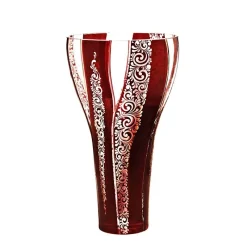 Vasen^Art Glass Vase Red Queen 35 cm, Rot/Weiß, aus Glas
