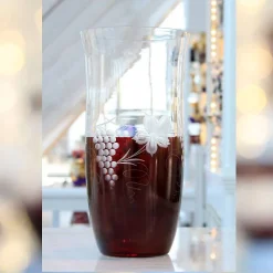 Vasen^Art Glass Vase Red Queen 30 cm, Weinrot, aus Glas