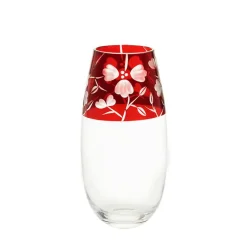 Vasen^Art Glass Vase Red Queen 25 cm, Weinrot, aus Glas