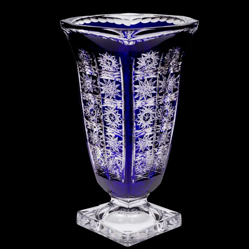 Vasen^Cristalica GmbH Vase Schleuderstern ca. 33 cm Blau