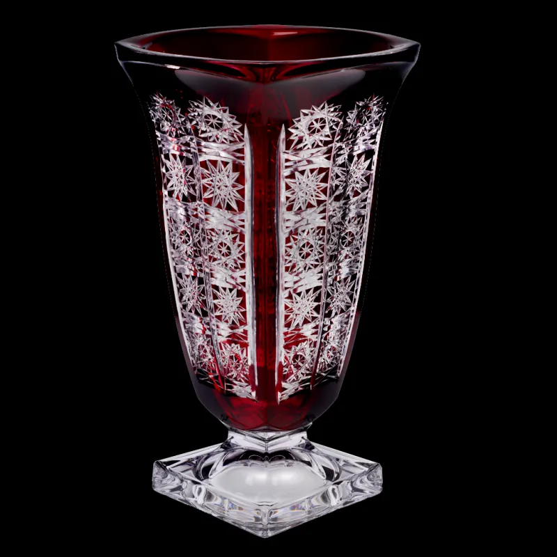 Vasen^Cristalica GmbH Vase Schleuderstern ca. 33 cm Rot