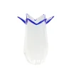Vasen^Art Glass Vase White Queen 23 cm, Weiß/Blau, aus Glas