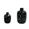 Vasen^Cristalica Vase-Blumenvase Modern , Schwarz/Transparent