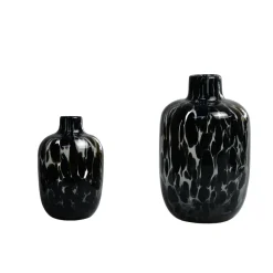 Vasen^Cristalica Vase-Blumenvase Modern , Schwarz/Transparent