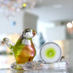 Tiere & Figuren^Art Glass Vogel mit Teelichthalter "Pavel" (8cm)