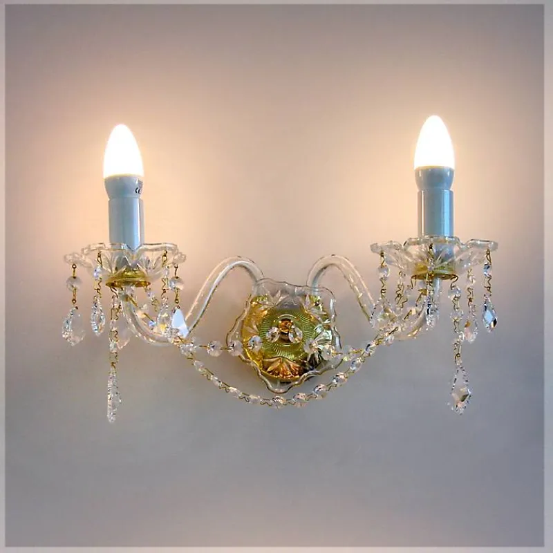 Leuchter & Lampen^Beleuchtung Wandleuchter Despina Erleuchtung, Gold/Transparent, aus Glas