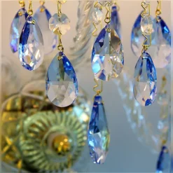 Leuchter & Lampen^Beleuchtung Wandleuchter Elisa blue Erleuchtung, Gold/Transparent/Blau, aus Glas