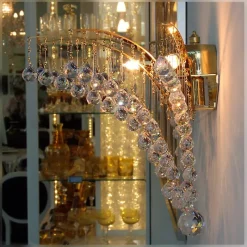 Leuchter & Lampen^Beleuchtung Wandleuchter Jacqueline Erleuchtung, Gold/Transparent, aus Glas