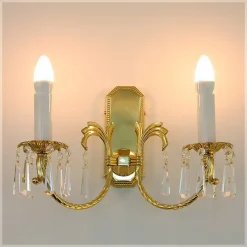 Leuchter & Lampen^Beleuchtung Wandleuchter Julia Erleuchtung, Gold/Transparent, aus Glas