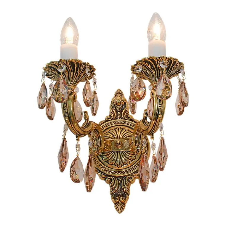 Leuchter & Lampen^Beleuchtung Wandleuchter Laura bronze Erleuchtung, Bronze/Gold, aus Glas