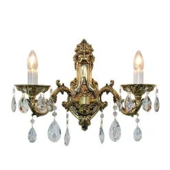 Leuchter & Lampen^Beleuchtung Wandleuchter Leana Erleuchtung, Gold/Transparent, aus Glas