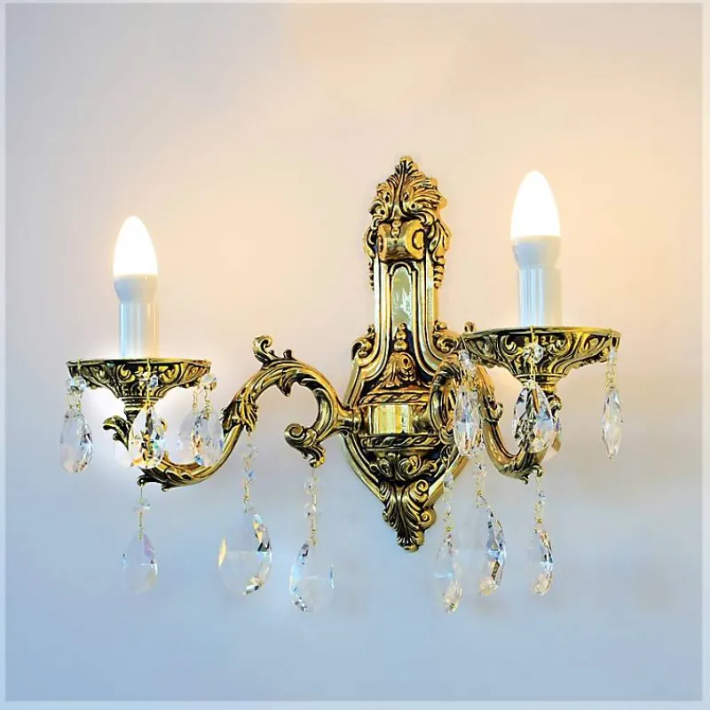 Leuchter & Lampen^Beleuchtung Wandleuchter Leana Erleuchtung, Gold/Transparent, aus Glas