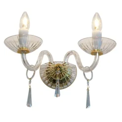 Leuchter & Lampen^Beleuchtung Wandleuchter Marina Erleuchtung, Gold/Transparent, aus Glas