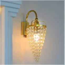 Leuchter & Lampen^Beleuchtung Wandleuchter Olivia Erleuchtung, Gold/Transparent, aus Glas