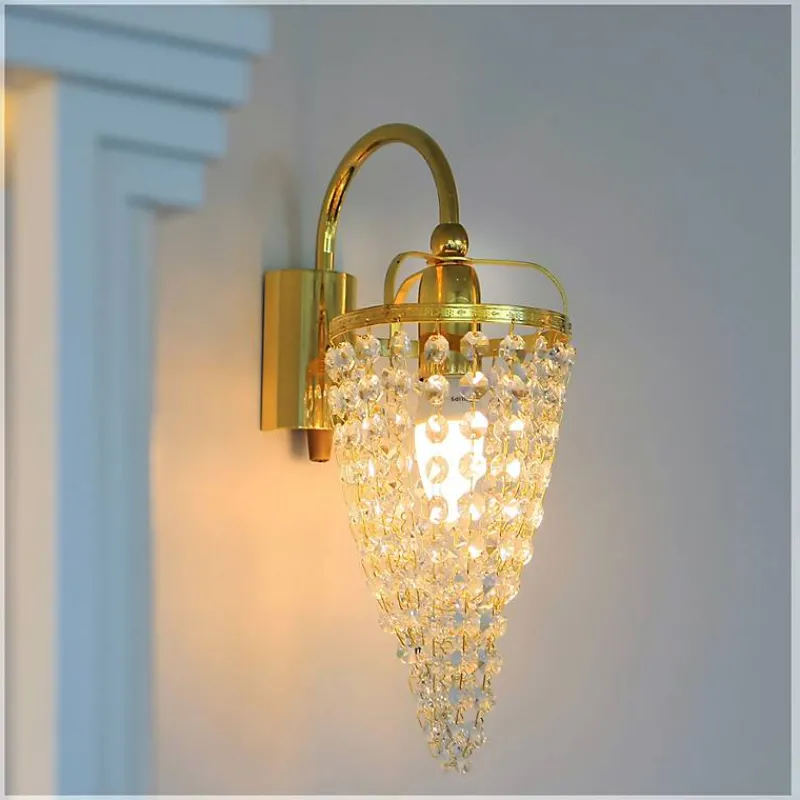 Leuchter & Lampen^Beleuchtung Wandleuchter Olivia Erleuchtung, Gold/Transparent, aus Glas