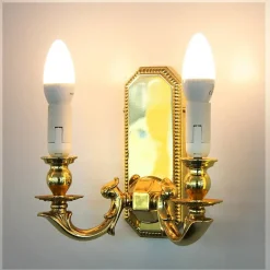 Leuchter & Lampen^Beleuchtung Wandleuchter Ophelia Erleuchtung, Gold/Transparent, aus Glas