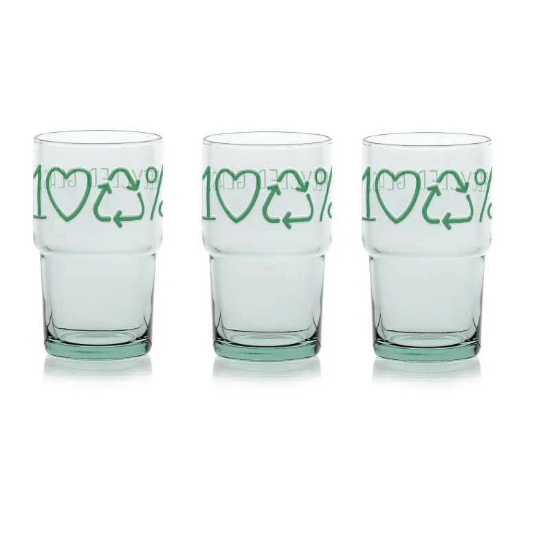 Valentienstag|Saft- & Wassergläser^Cristalica Wasserglas Recycl Longdrinkbecher 440 ml 3er Set