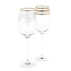 Weingläser^Cristalica Weinglas Charisma Golden Flower 450ml