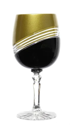 Weingläser|Farbige Gläser^Cristalica Kingdom Weinglas Gold and Black 240 ml