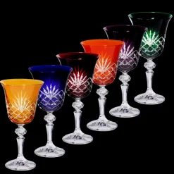 Weingläser|Farbige Gläser^Cristalica Weinglas Laura Handgeschliffen 170ml