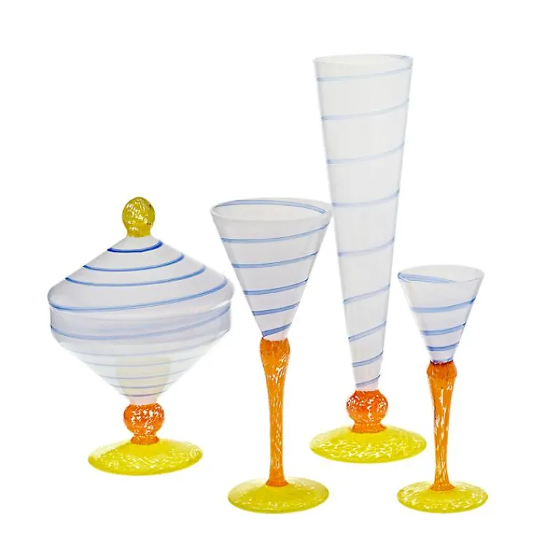 Weingläser^Art Glass Weinglas mit Ringen, Spiral Chaos 140ml, aus Glas