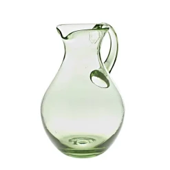 Kanne & Krug^Art Glass Weinkrug Thüringer Waldglas grün 1700ml Wasserkanne Gefäß mit Henkel Handmade