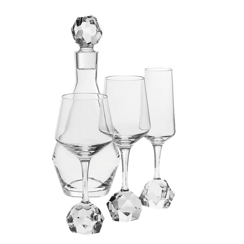 Weingläser^Fan Unikate Weißweinglas Basic Diamonds 400ml, Transparent, aus Bleikristall