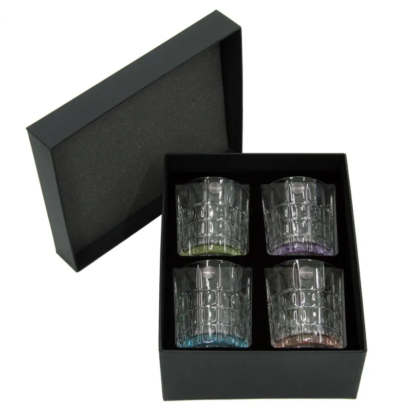 Männer|Gläserset^Cristalica Whishkyglas Chiado Color 4er-Set mit Geschenkbox
