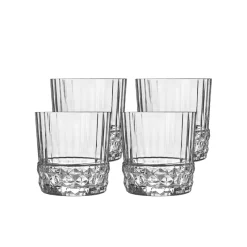 Gläserset^Cristalica Whiskyglas Becher Trinkglas Retro Vintage Kristallglas America 4er Set 380ml