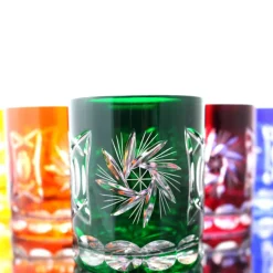 Gläserset^Cristalica Whiskyglas Schleuderstern farbiges 6er Set 280 ml