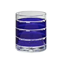 Jubiläum|Geburtstag^Cristalica Kingdom Whiskyglas Whiskybecher Trinkbecher Handgeschliffen Blau Kristall Glas 280 ml