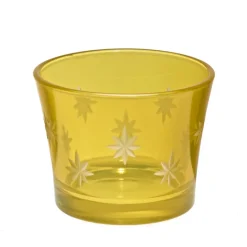 Kerzenhalter^Cristalica Kingdom Windlicht aus Bleikristall, gelb (7x9cm)