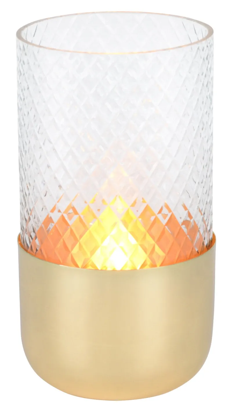 Kerzenhalter^Gift Company Windlicht Deko Vase Glas/Metall klar/gold Marylebone 19cm