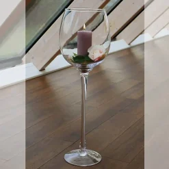 Geburtstag|Xxl^Cristalica Kingdom Windlicht Demi Weinglas XXL Famous 74cm Kerzenhalter Dekogefäß Klarglas Geschenk